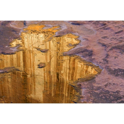 Utah, Glen Canyon Pool of water reflects a cliff